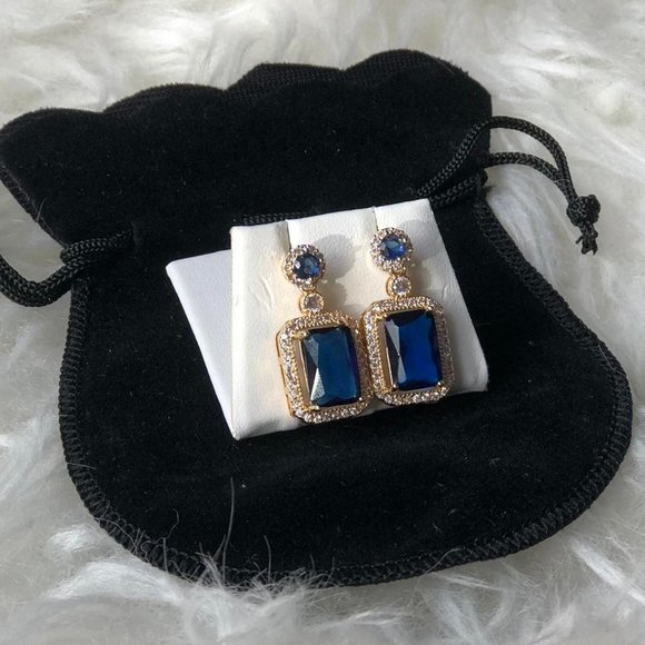 Sapphire Drop Earrings - Picture 6 of 8